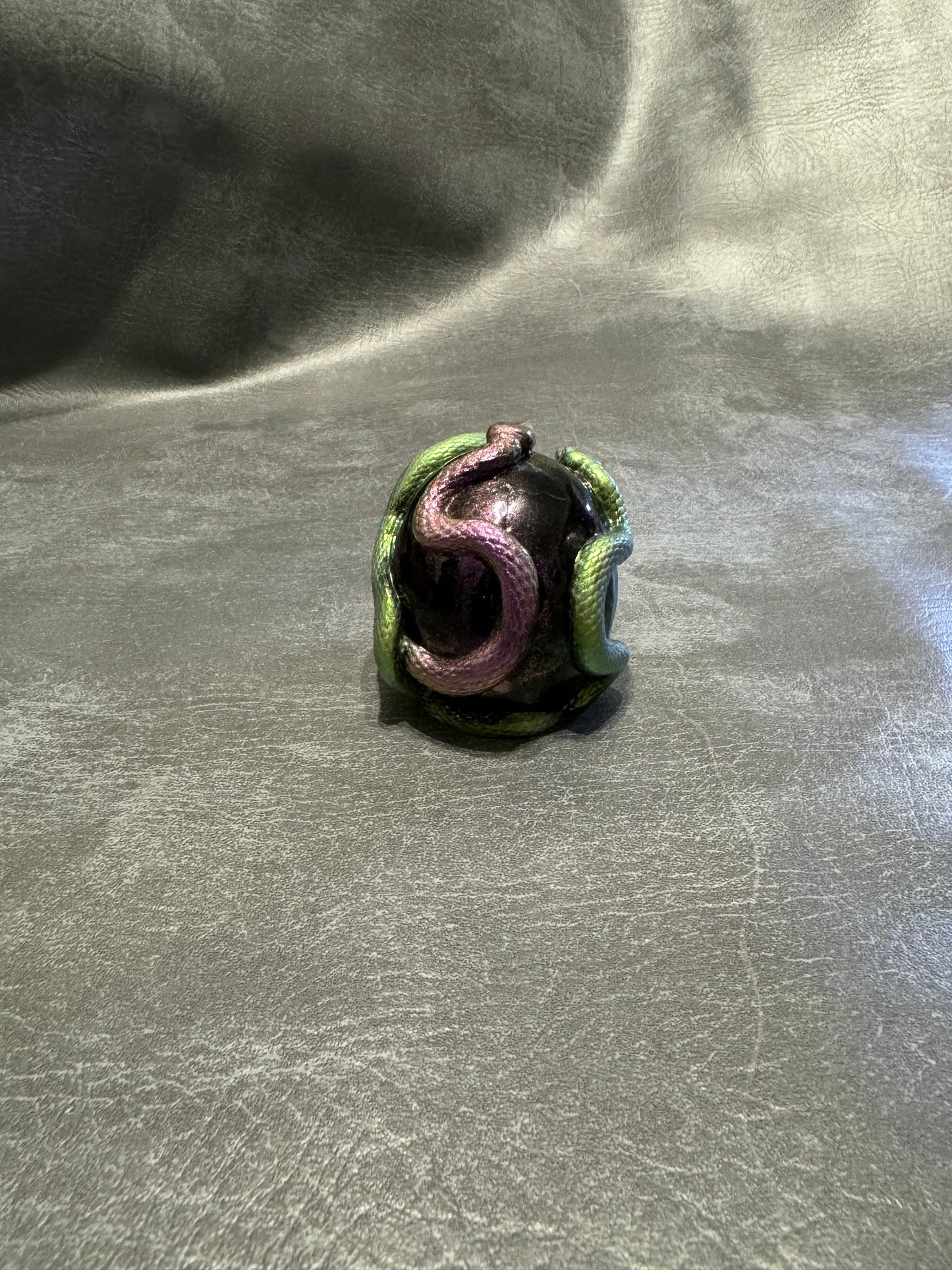 Black, Green & Purple Resin Skull