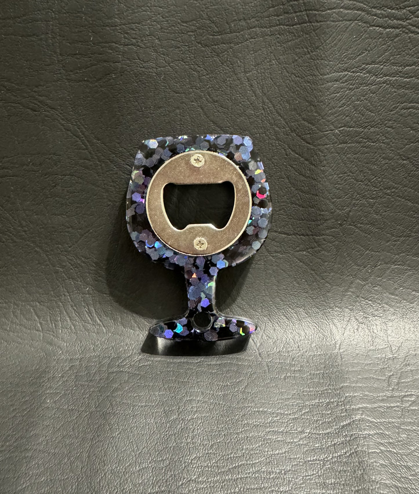 Bottle Opener Circle with Handle Blue & Purple