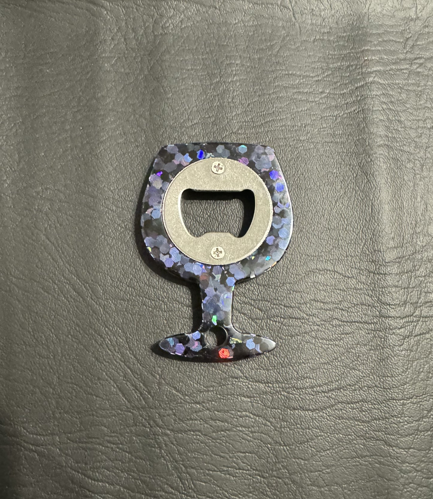 Bottle Opener Circle with Handle Blue & Purple