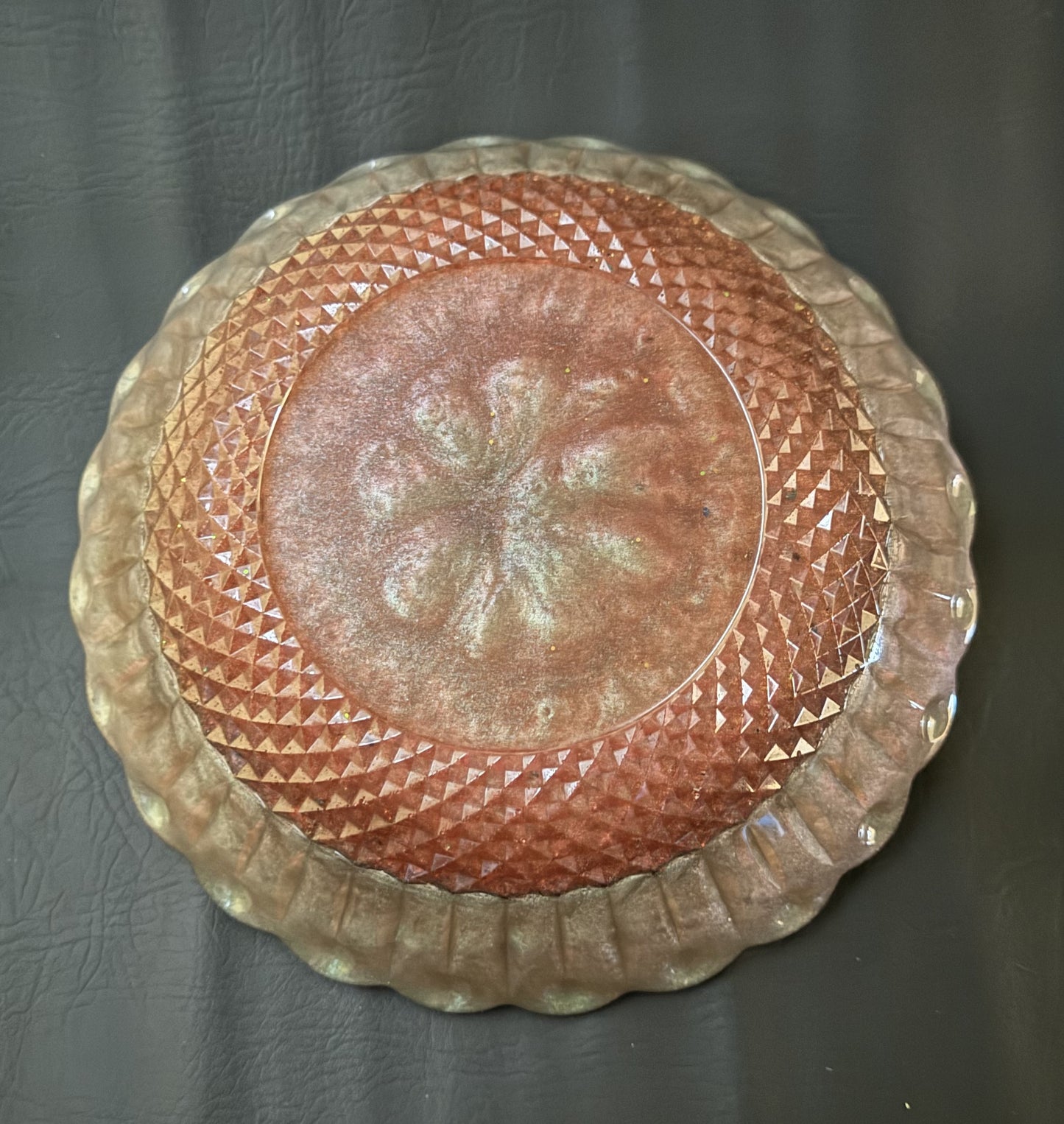 Green & Brown Sparkly Resin Bowl