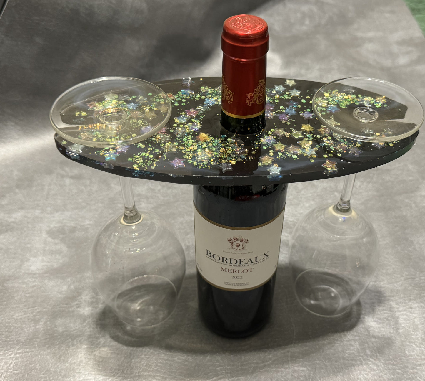 Starry Wine & Glass Holder