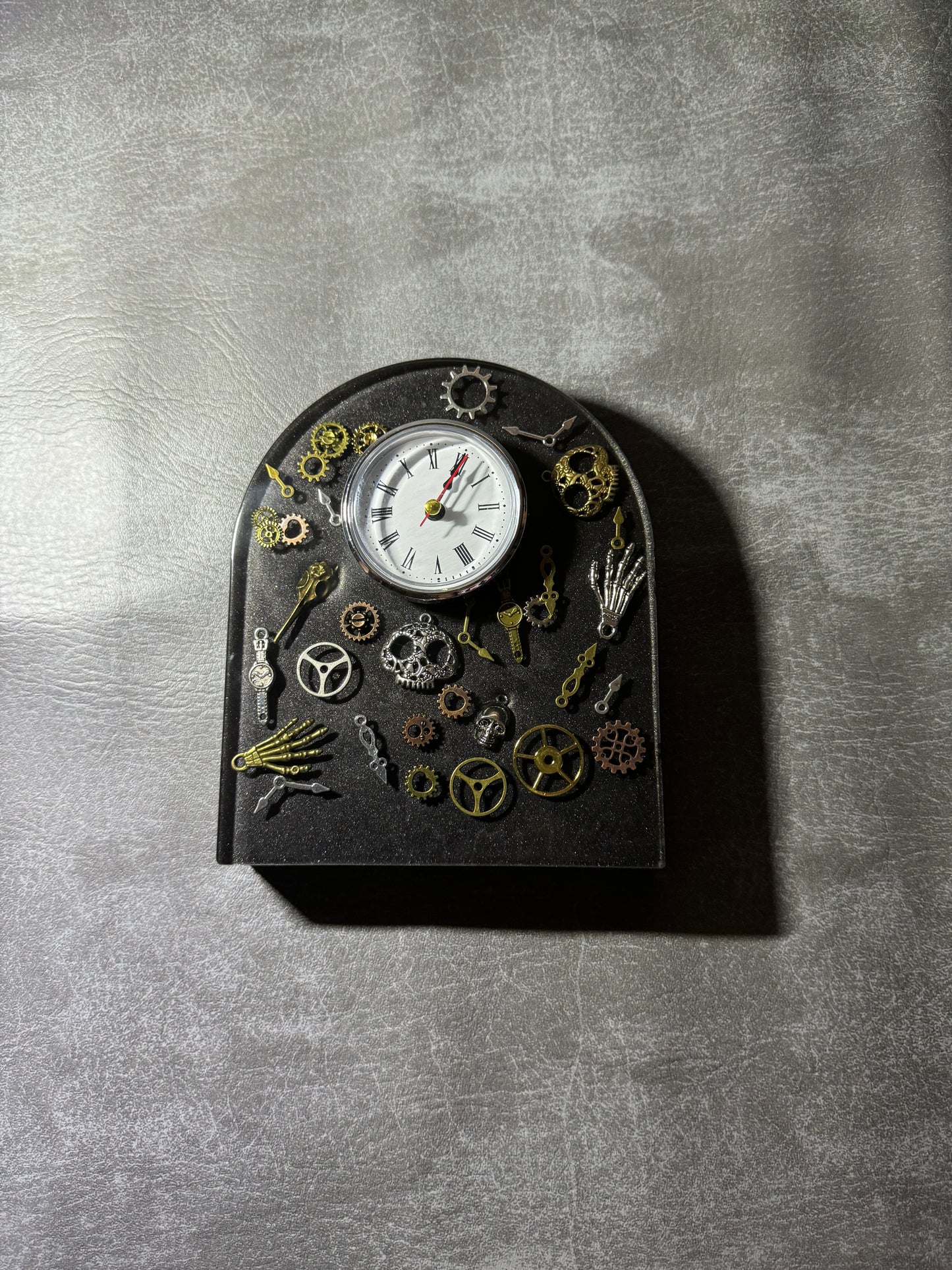 Black Steampunk Resin Clock