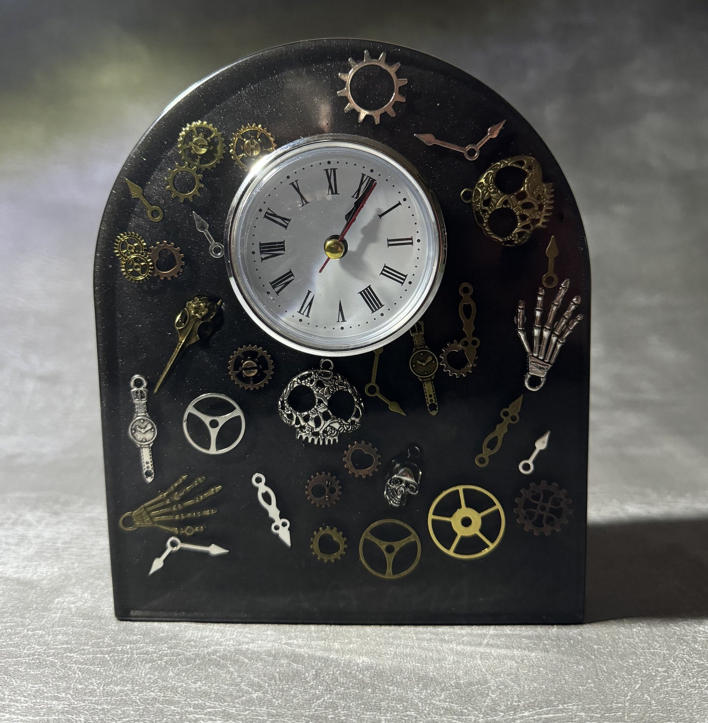 Black Steampunk Resin Clock