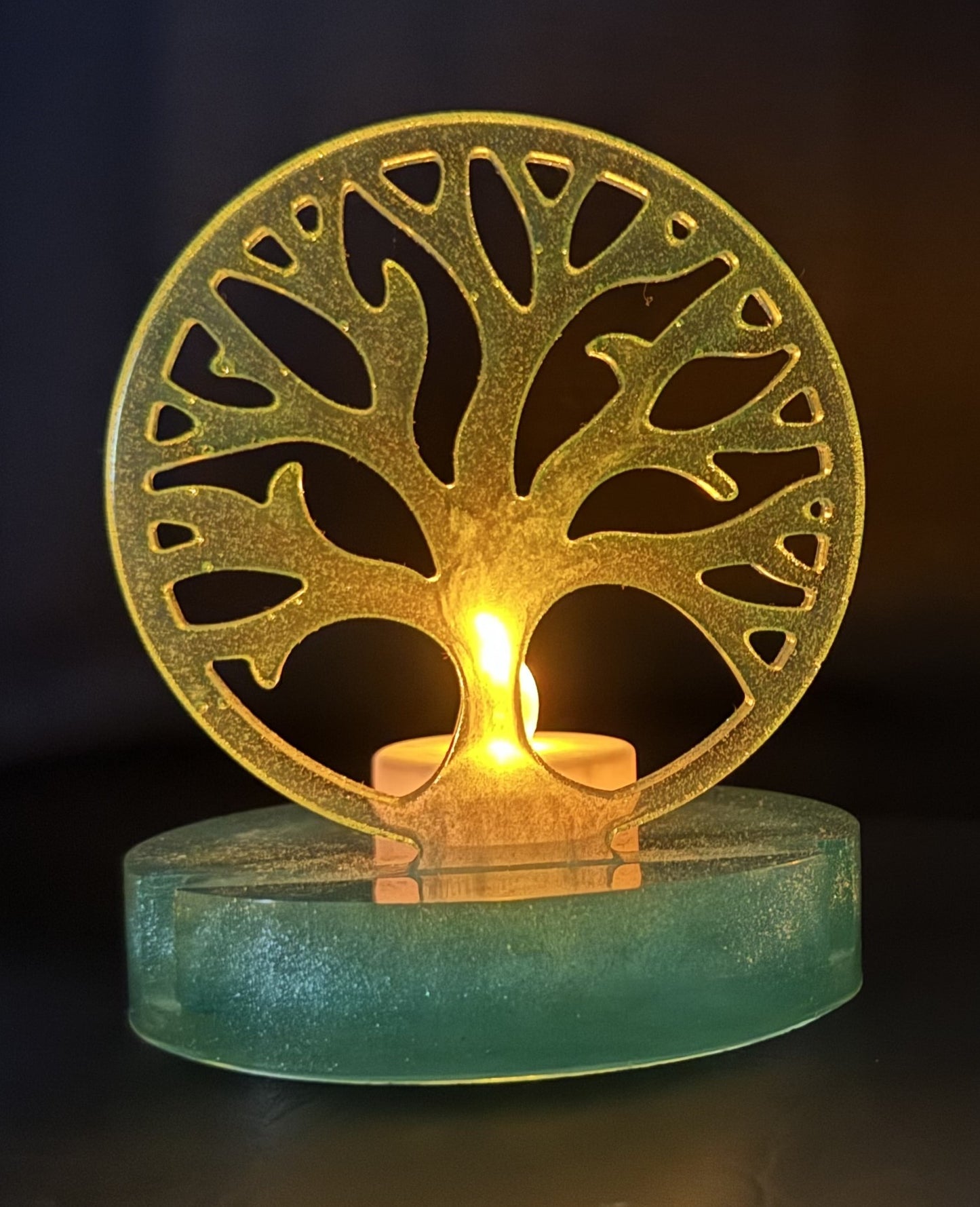 Green Tea Light Holder Tree