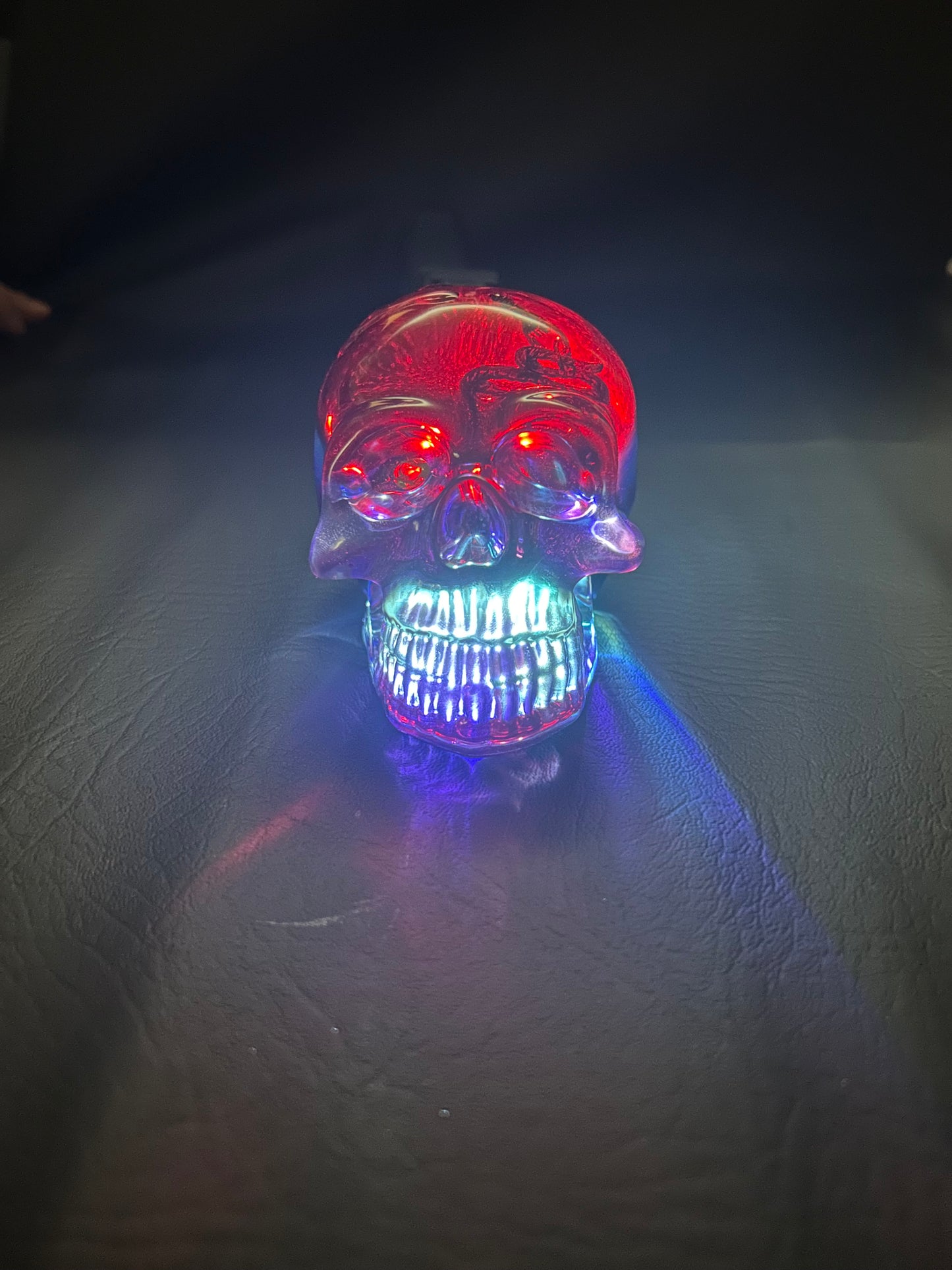 Blue & Red Resin Skull