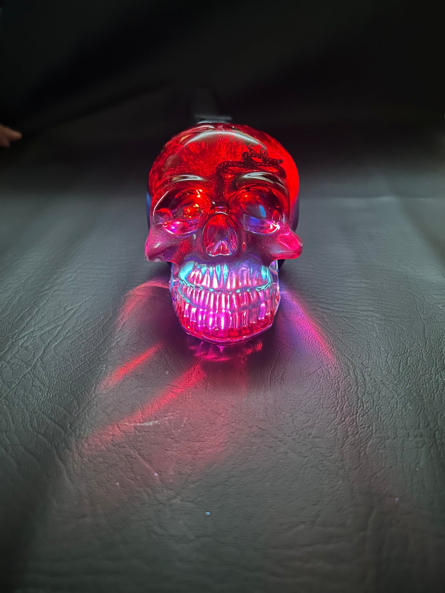 Blue & Red Resin Skull